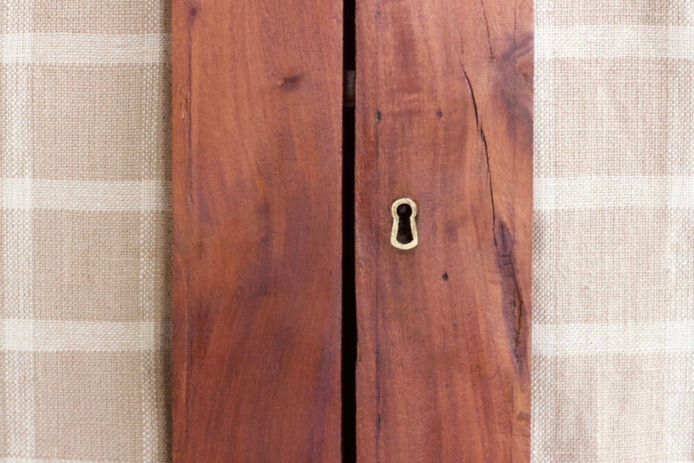 Mahogany Cabinet with Fabric Lined Doors