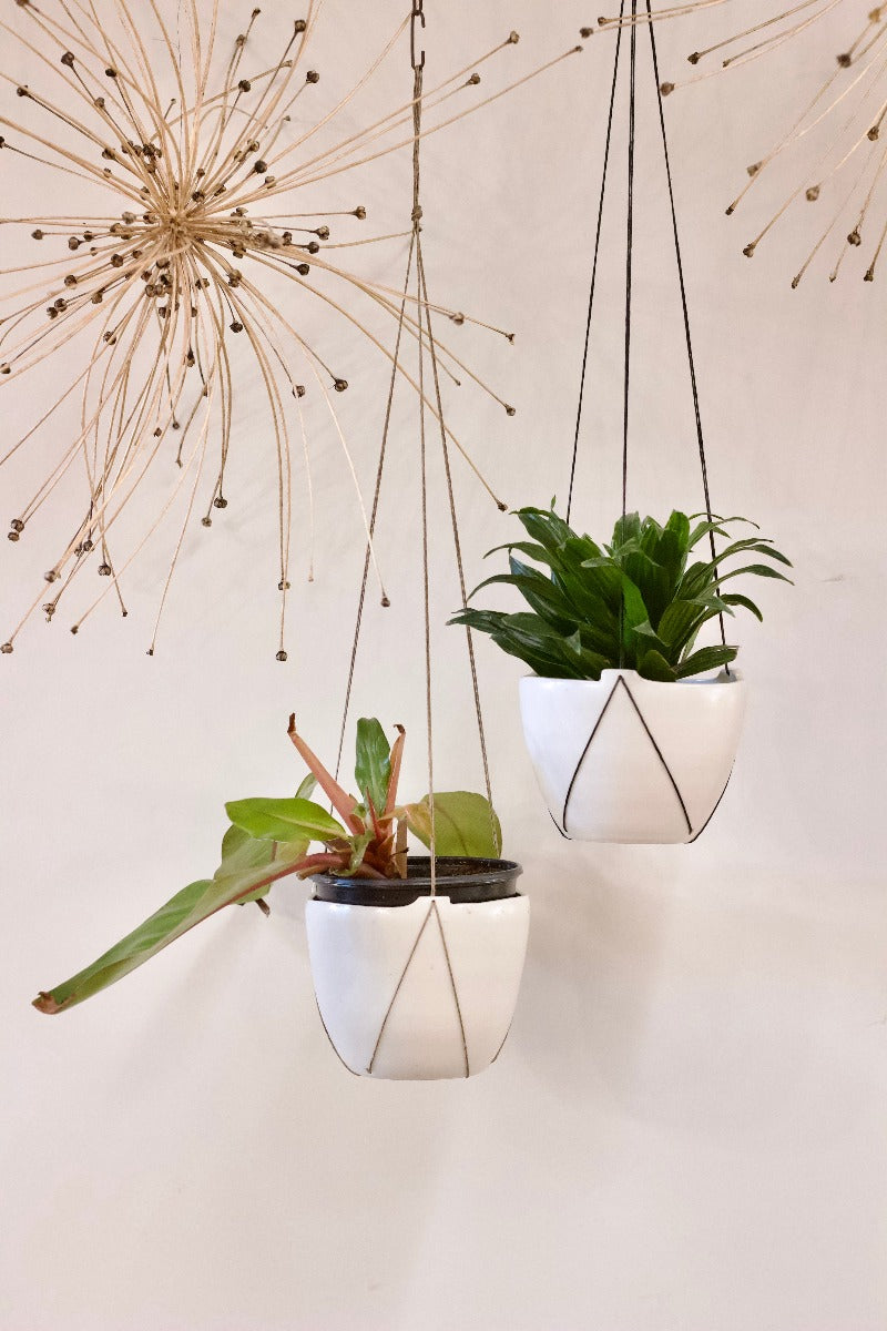 modern hanging plant pots Cara Taylor Hanging Porcelain Planter – Sticks & Bricks