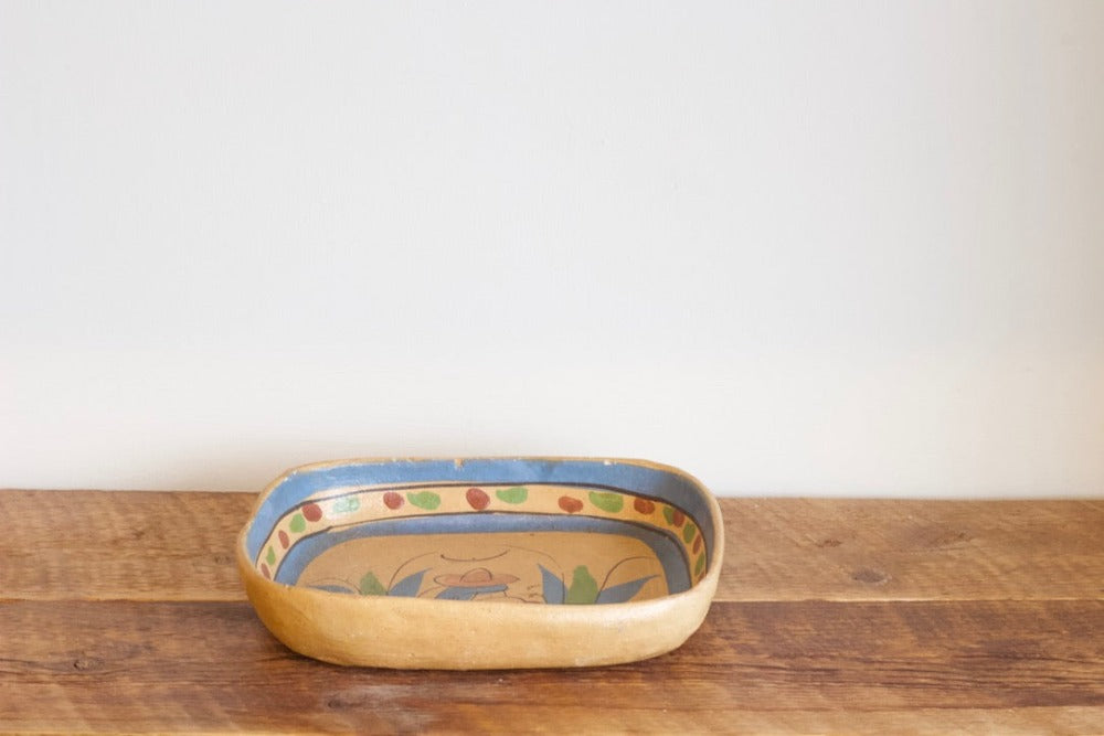 Mexican Pottery Buff Square Bowl I
