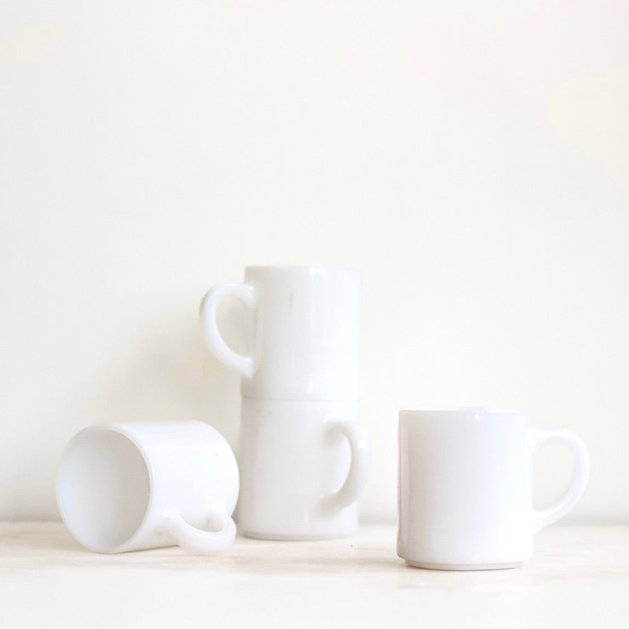 Milk Glass Coffee Mugs