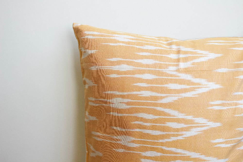 Orange & White Ikat Print Pillow