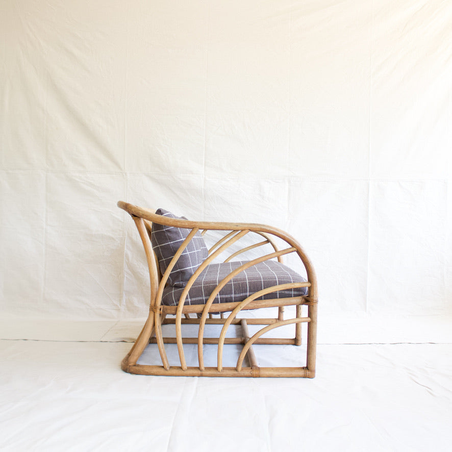 Windowpane Upholstered Rattan