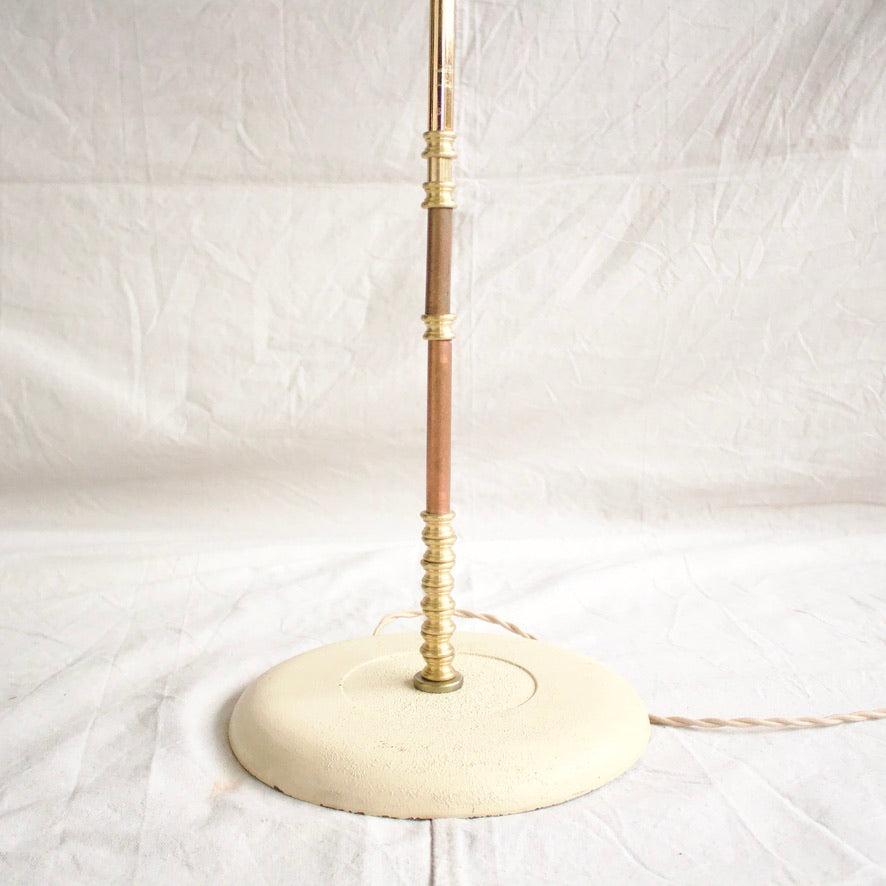 MCM Floor Lamp Ivory & Gold