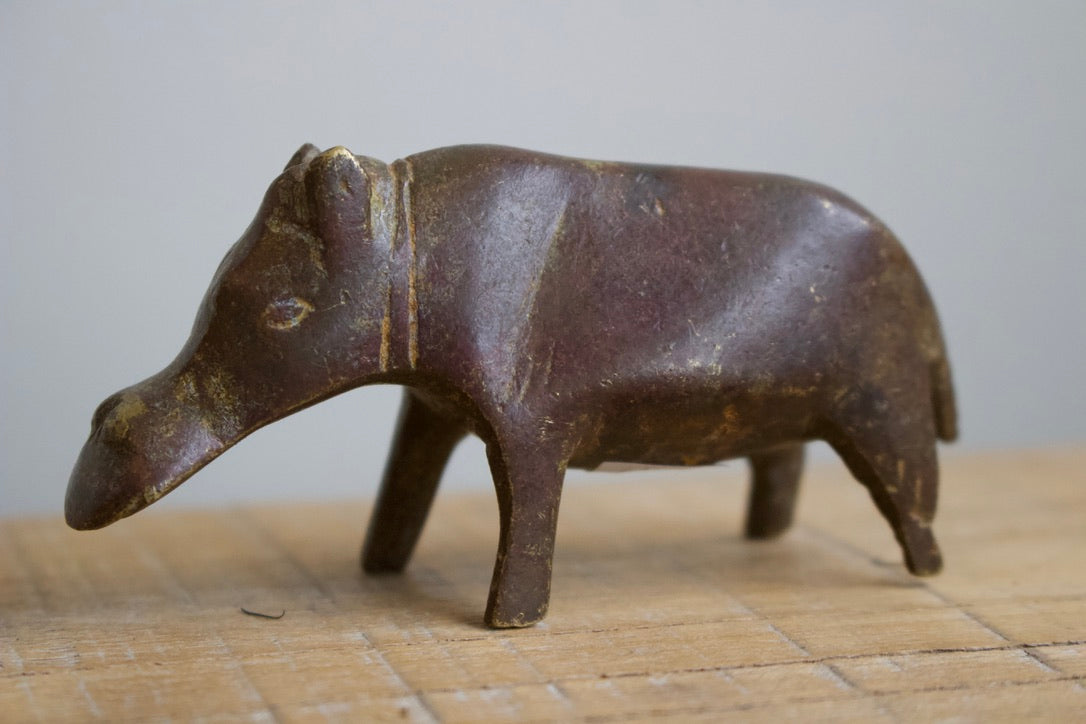 Small Brass Hippo