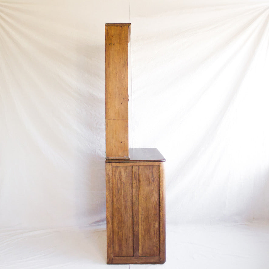 Oak and Glass Storage Cabinet
