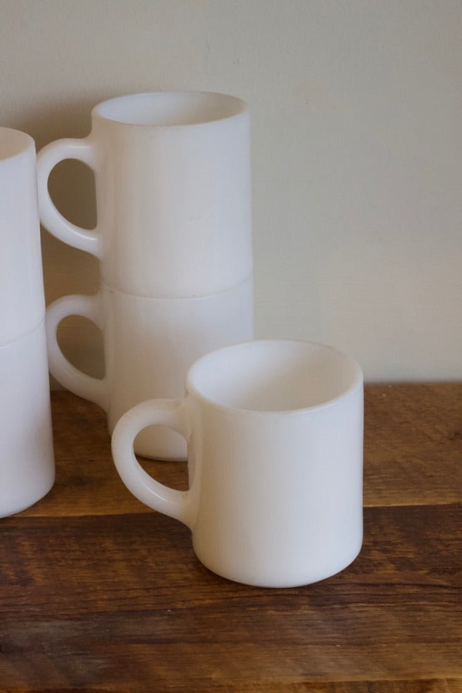 Milk Glass Coffee Mugs