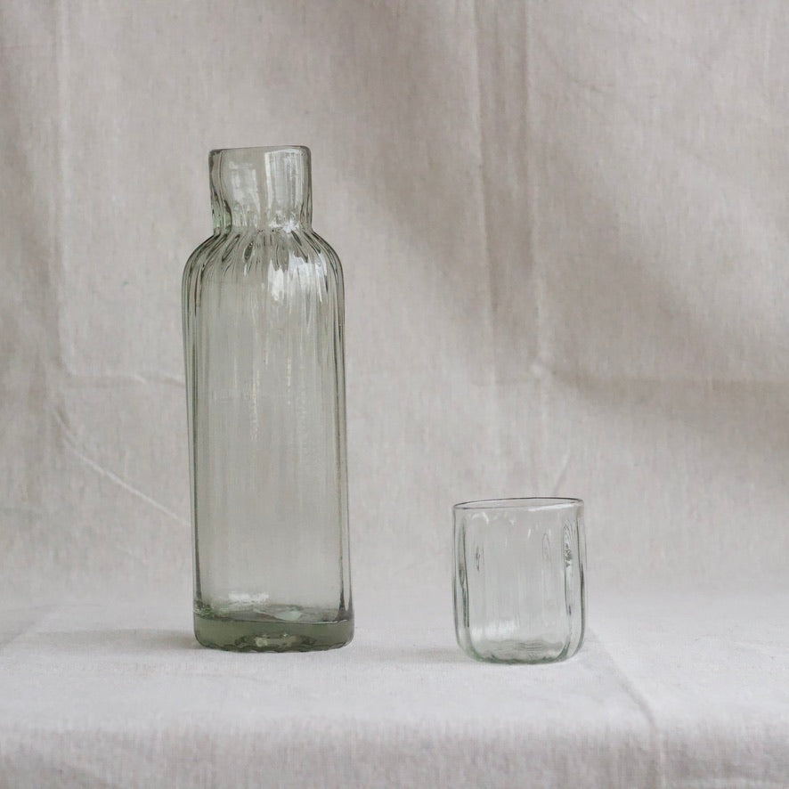 Hand-Blown Fluted Tall Carafe Set