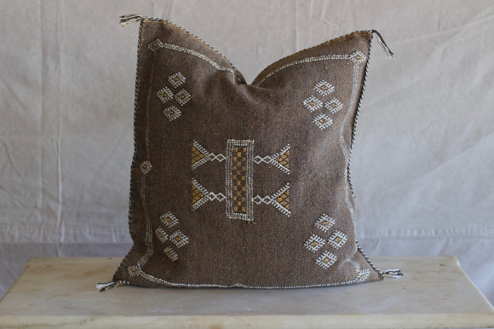 Silk Sabra Pillow - Brown