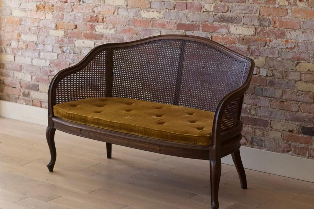 Vintage Cane Settee