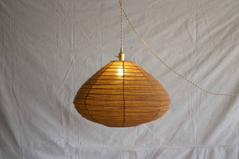 Woven Cotton Hanging Pendant - Mushroom Brown Fringe