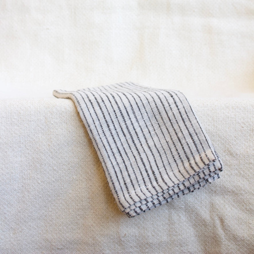 Black/White Stripe Cotton Napkins
