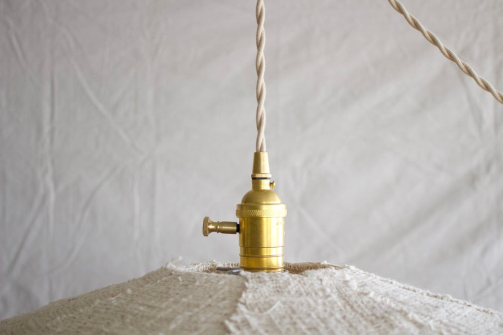 Woven Cotton Hanging Pendant - Natural