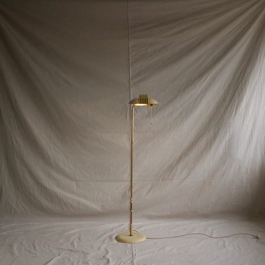 MCM Floor Lamp Ivory & Gold