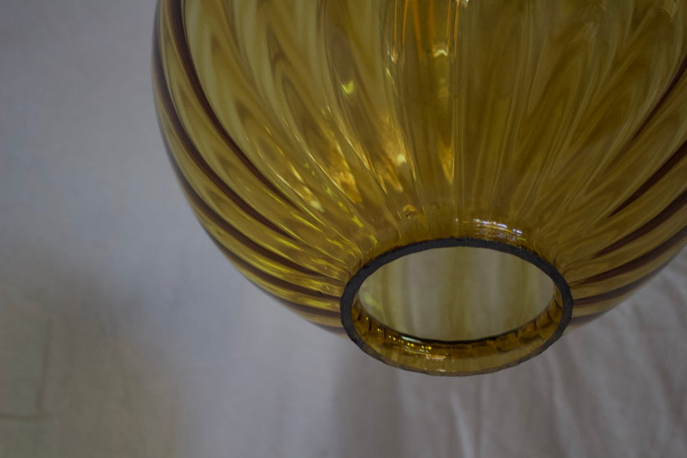 Amber Glass Globe Pendant Light