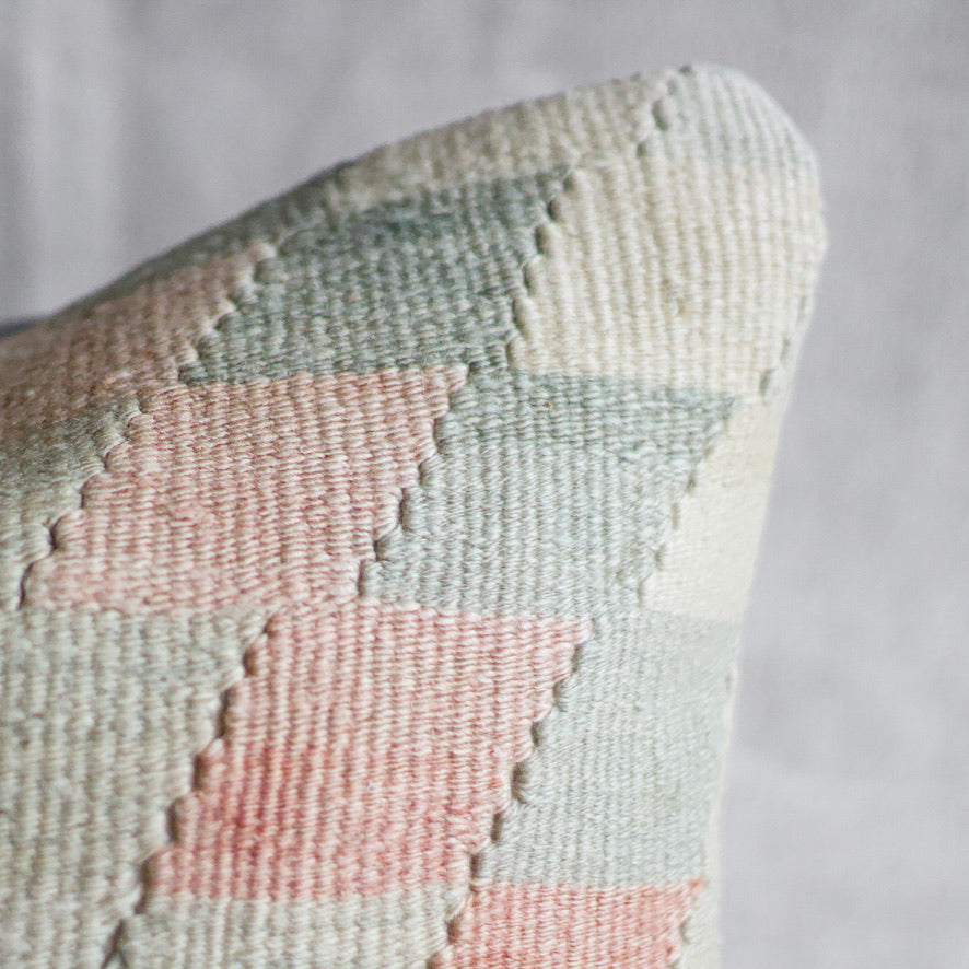 Turkish Kilim Rug Pillow - Sm. Square Diamonds