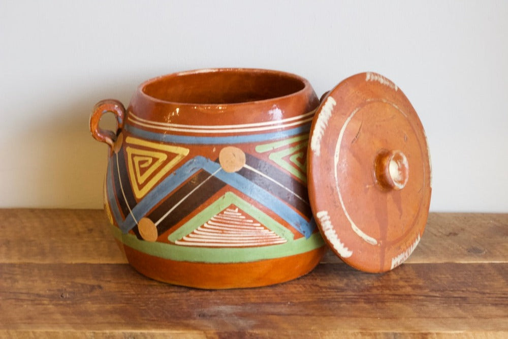 Mexican Pottery Lidded Jar