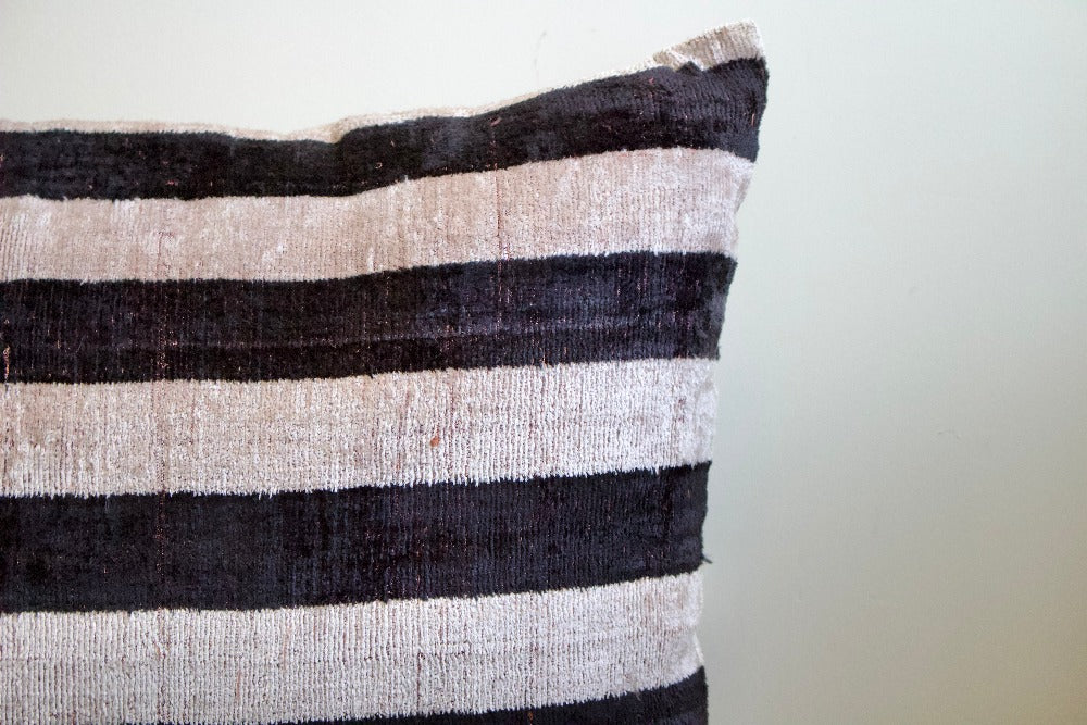 Silk Striped Lumbar Pillow