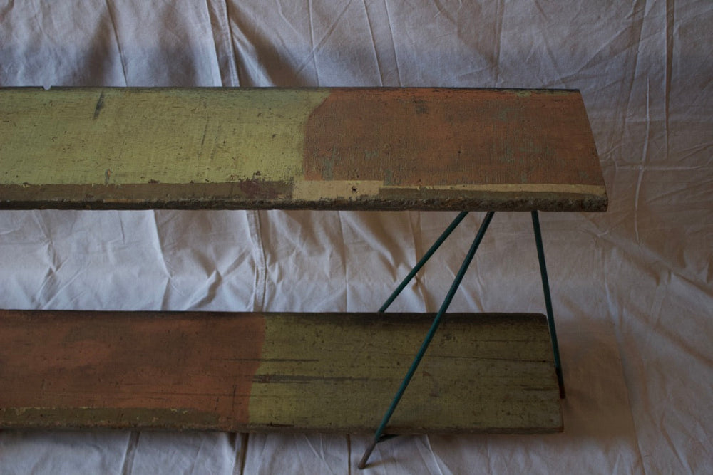 Console Table with Green Metal Legs