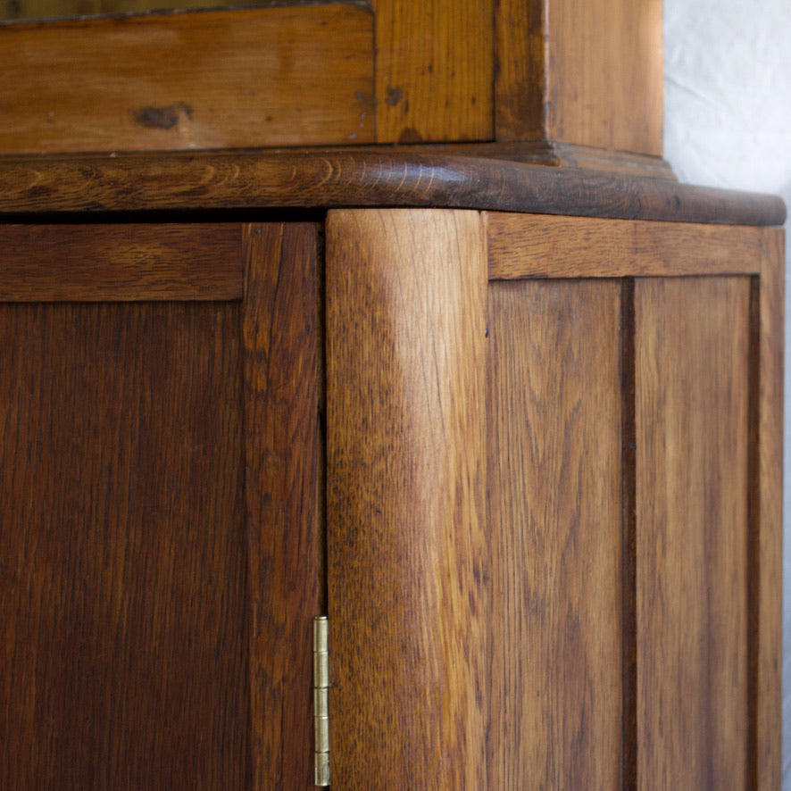 Oak and Glass Storage Cabinet