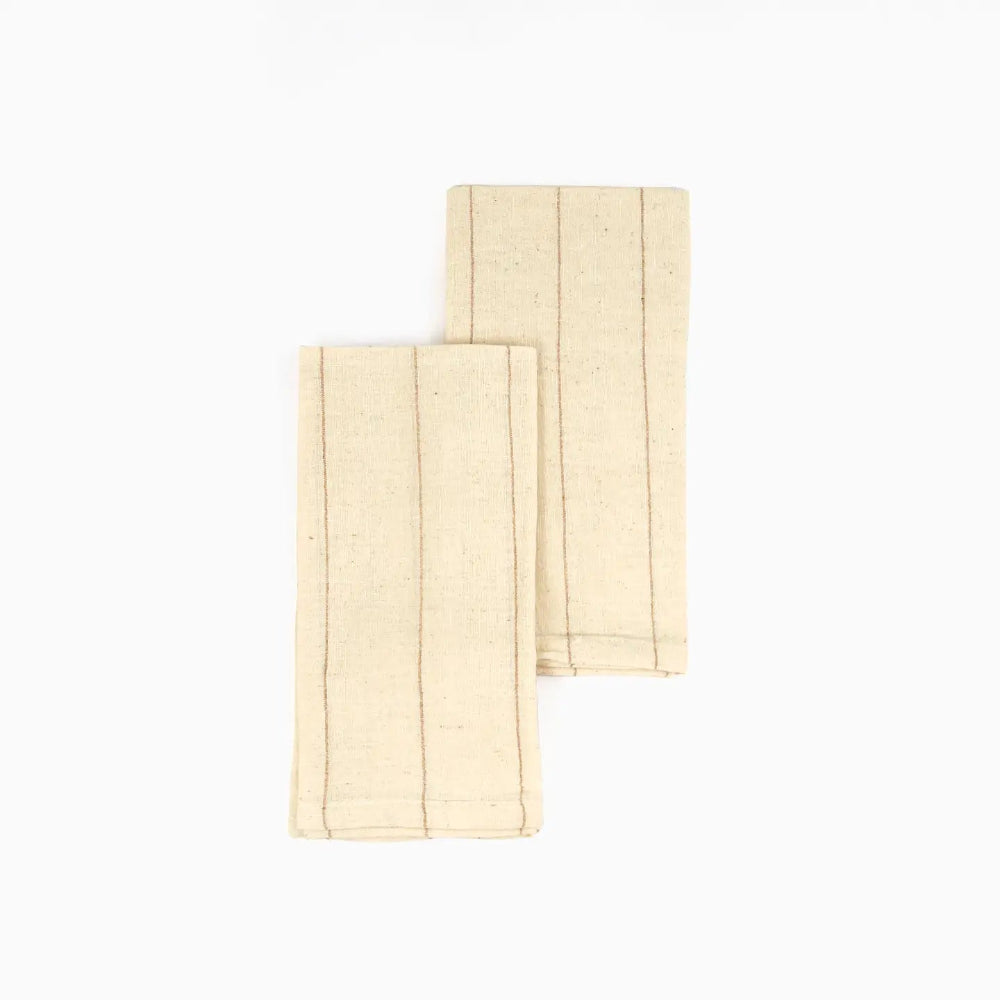 Cream/Tan Stripe Cotton Napkins