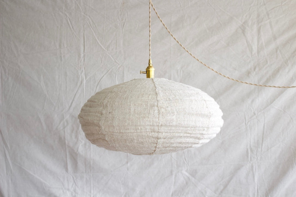 Woven Cotton Hanging Pendant - Natural