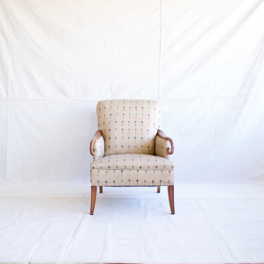 Tan Patterned Armchair