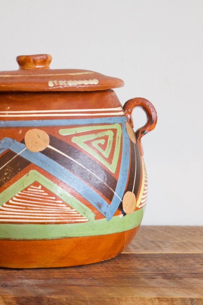 Mexican Pottery Lidded Jar
