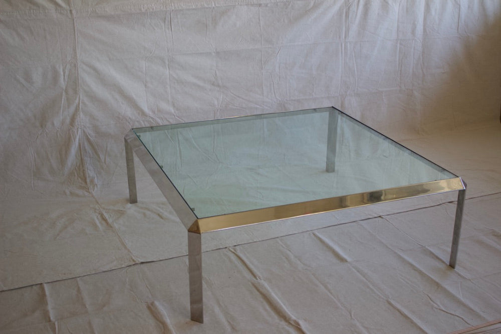 Glass and Chrome Coffee Table