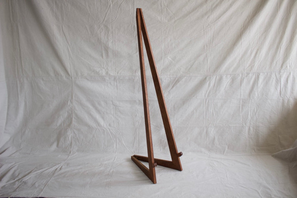 Full Length Leaning Mirror on Mahogany Stand