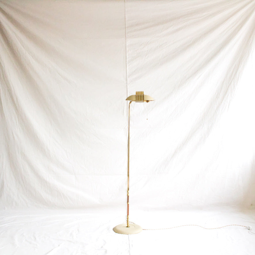 MCM Floor Lamp Ivory & Gold