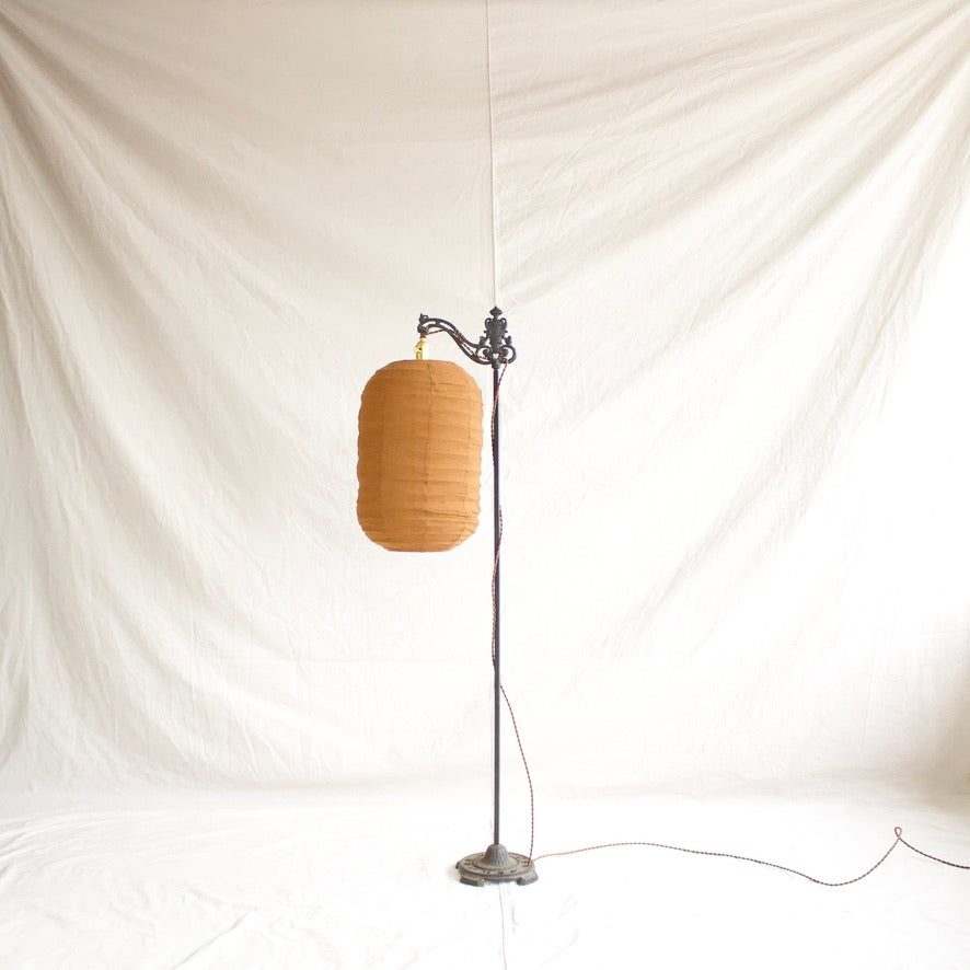 Iron Floor Lamp with Lantern Linen Shade
