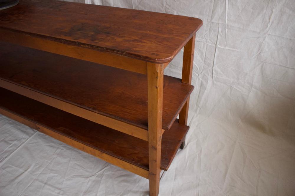 Large Three - Tier Shelf Console Table