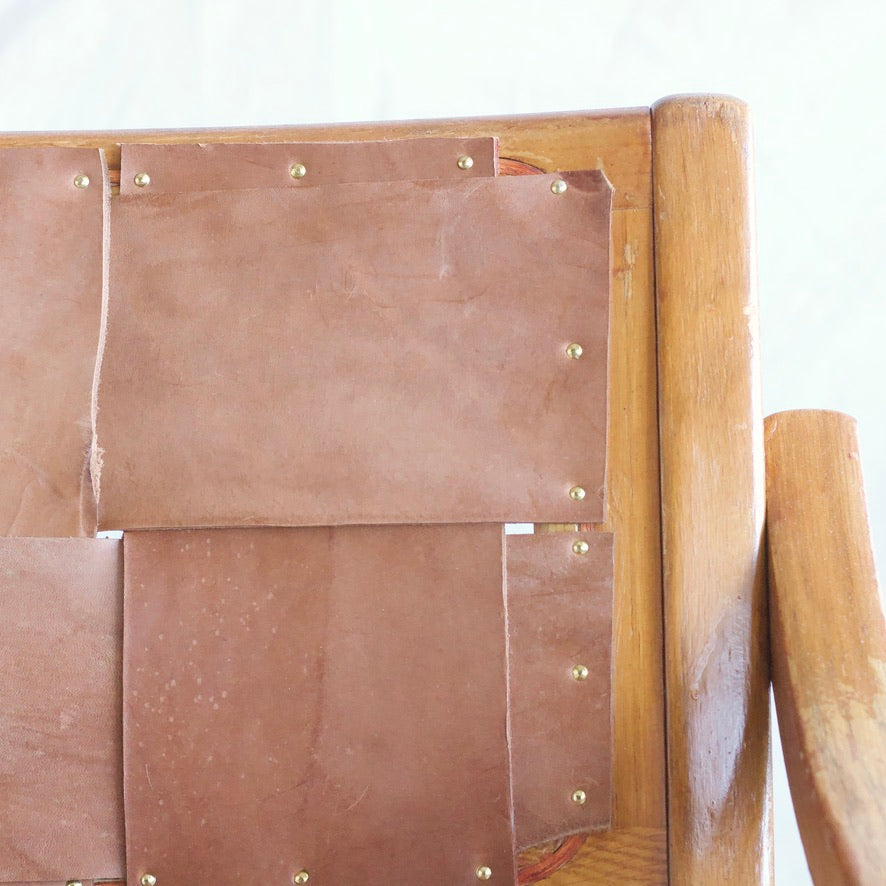 Woven Leather Chairs - Set of 6