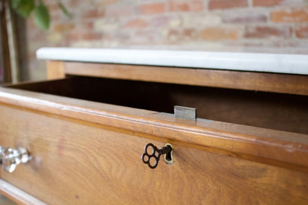 Marble Top Walnut Dresser