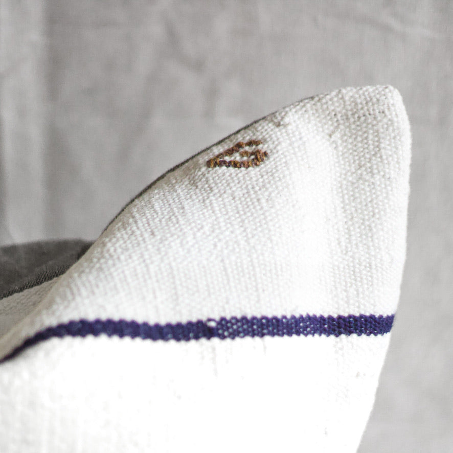 Turkish Kilim Rug Pillow - Lg. Square White