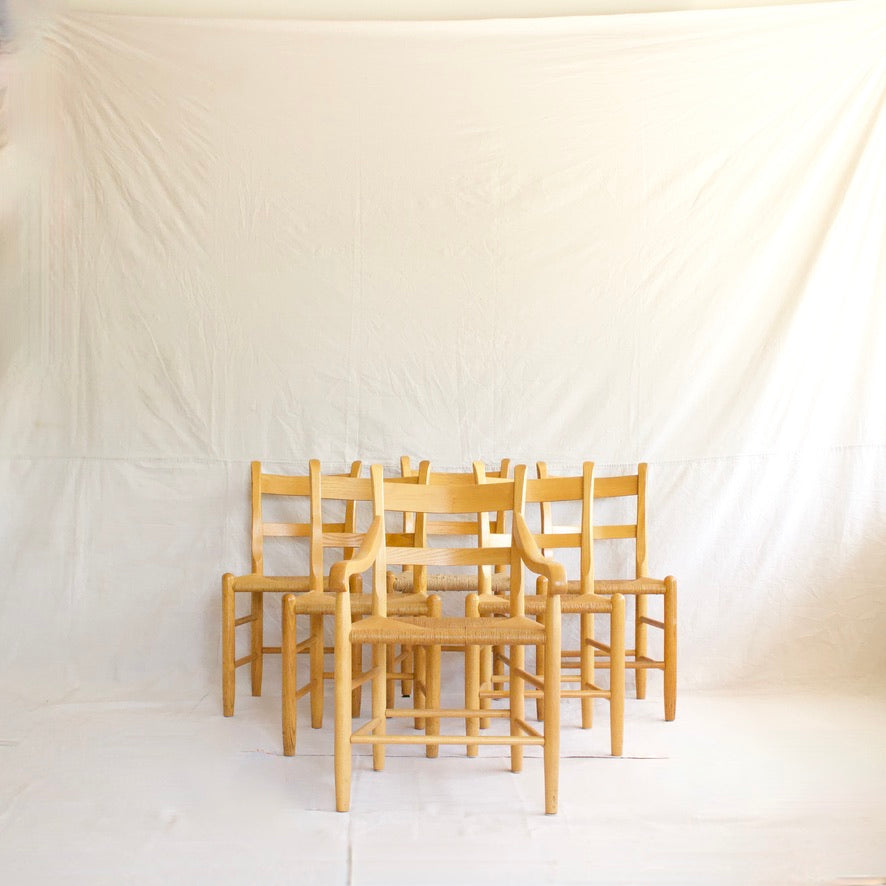 MCM Ladder Back Dining Chairs - Set of 6