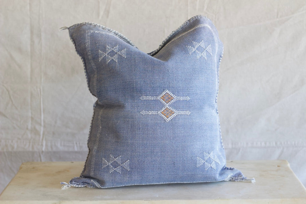 Silk Sabra Pillow - Blue