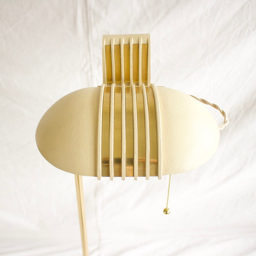 MCM Floor Lamp Ivory & Gold