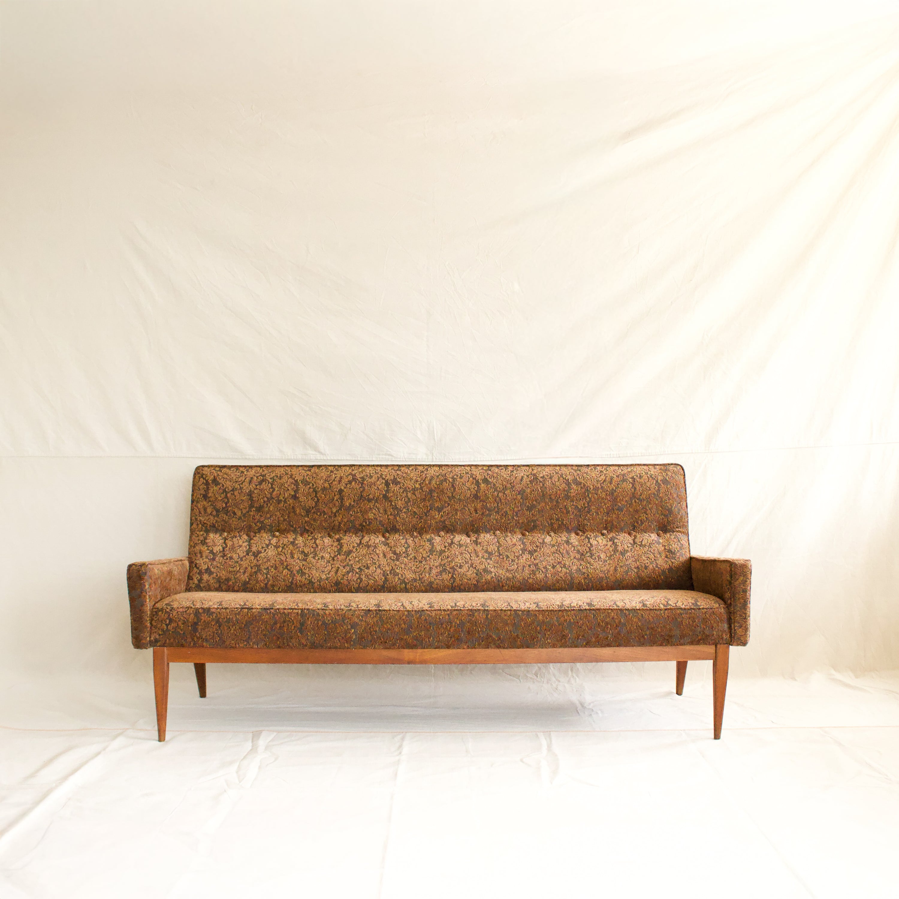 Brown Velvet MCM Sofa