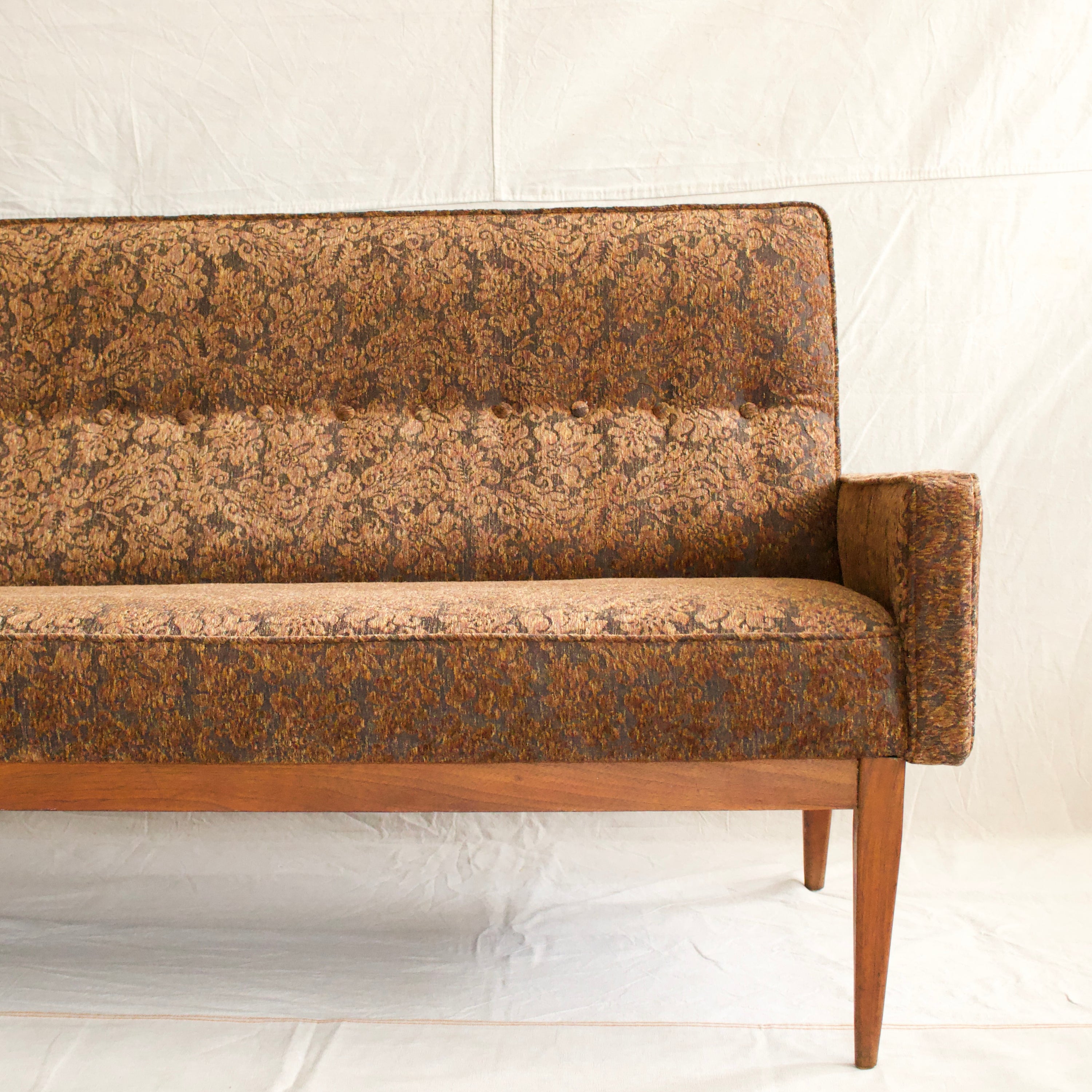 Brown Velvet MCM Sofa