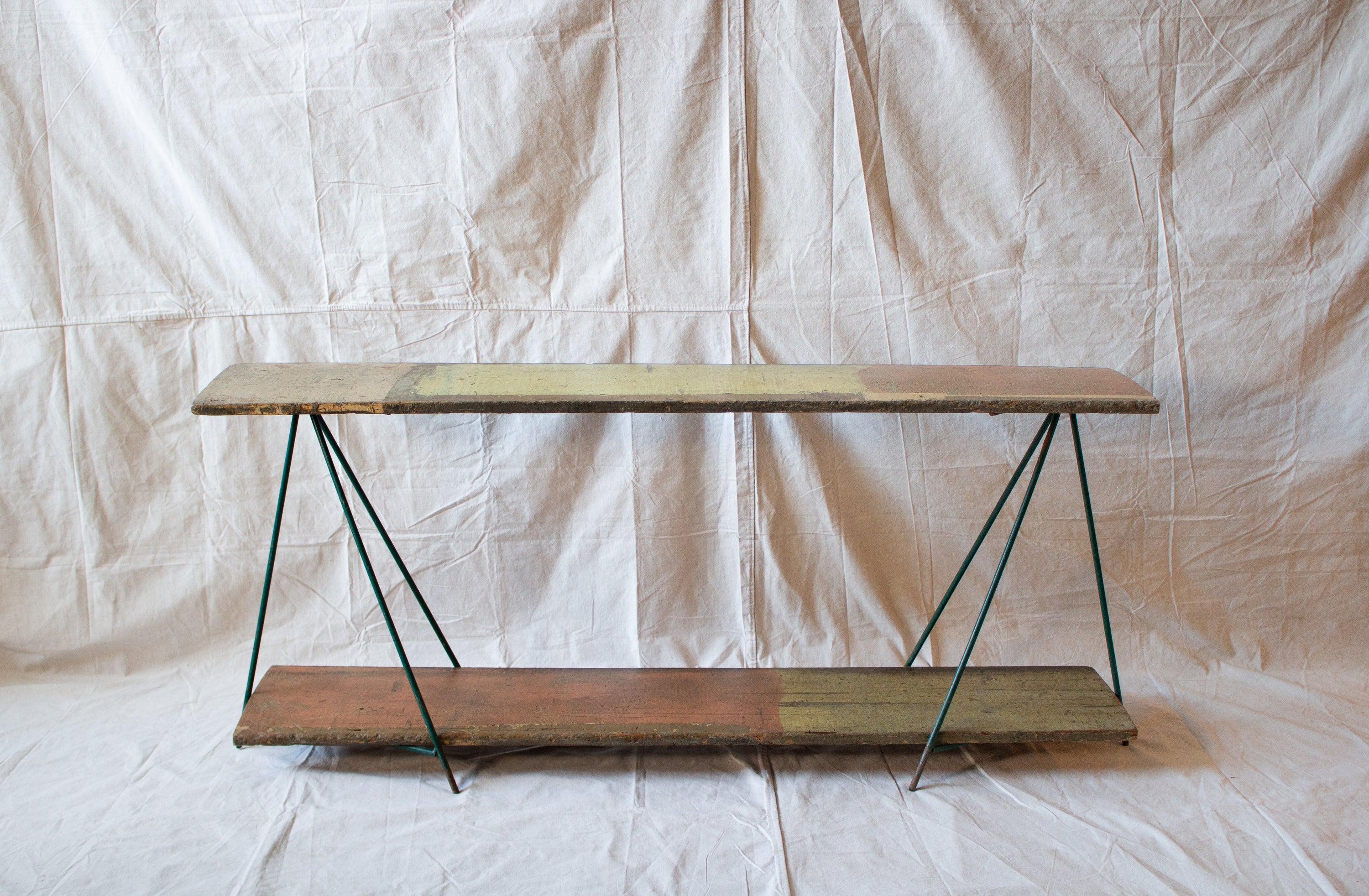 Console Table with Green Metal Legs