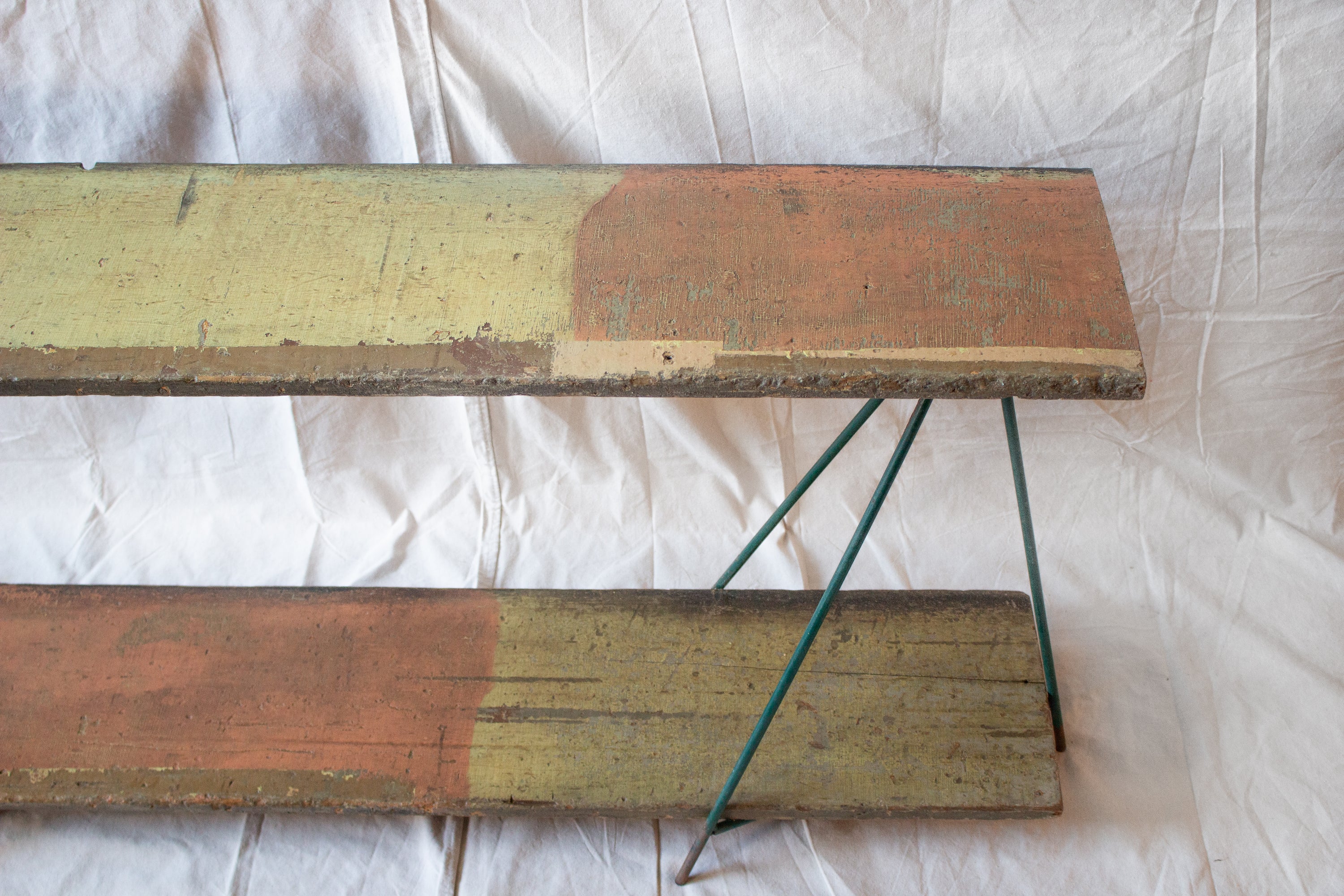 Console Table with Green Metal Legs