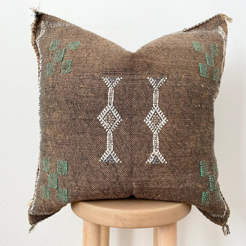 Silk Sabra Pillow - Brown