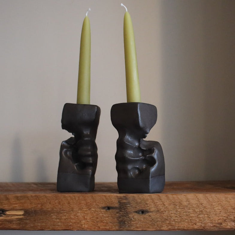 Set of Ceramic “Grasp” Candlesticks