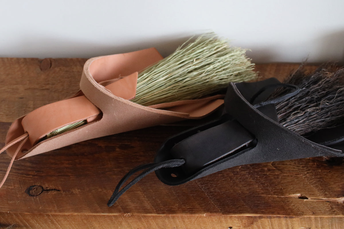 Nesting Hand Brooms & Leather Dustpans