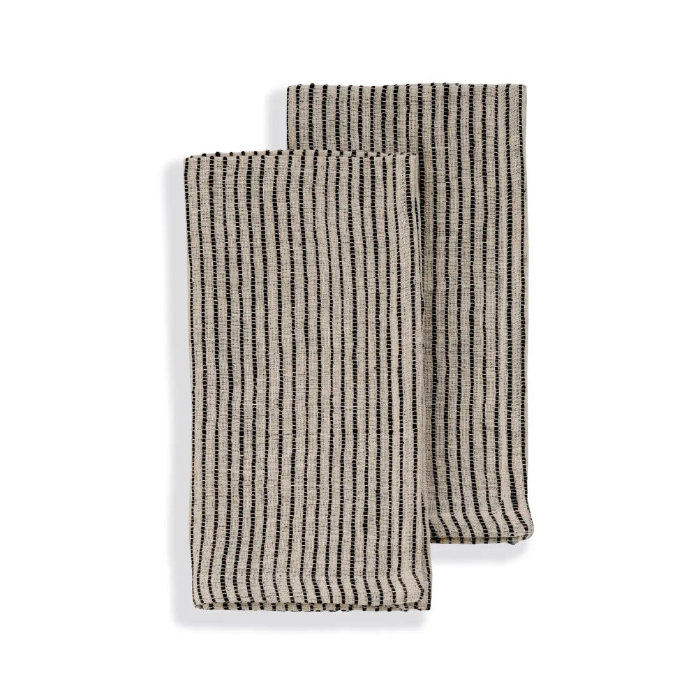 Black/White Stripe Cotton Napkins