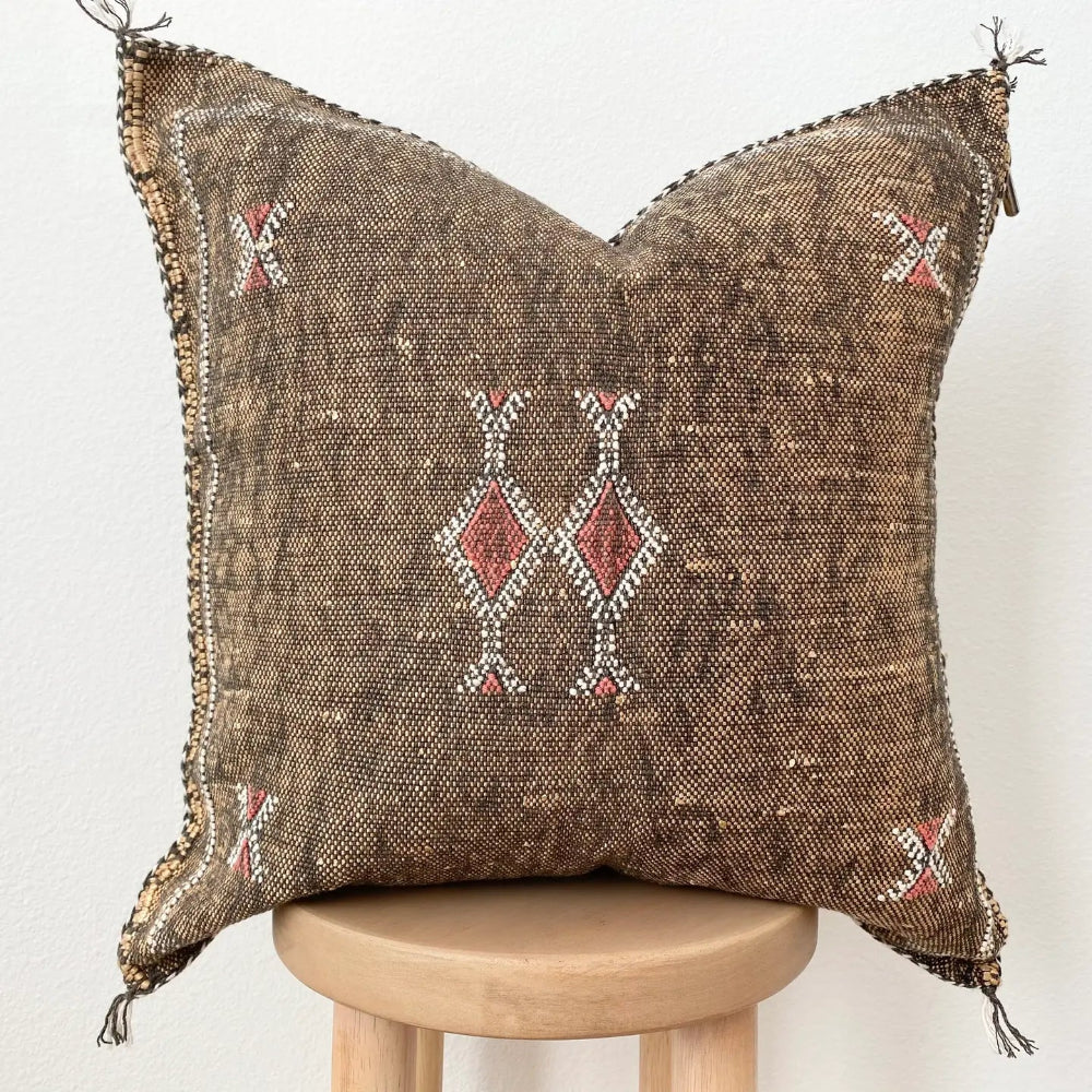 Silk Sabra Pillow - Brown